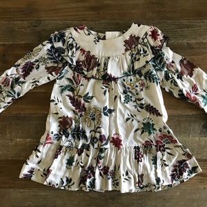 NWT Zara Kids Ruffled Floral Print Dress, 3-4 year